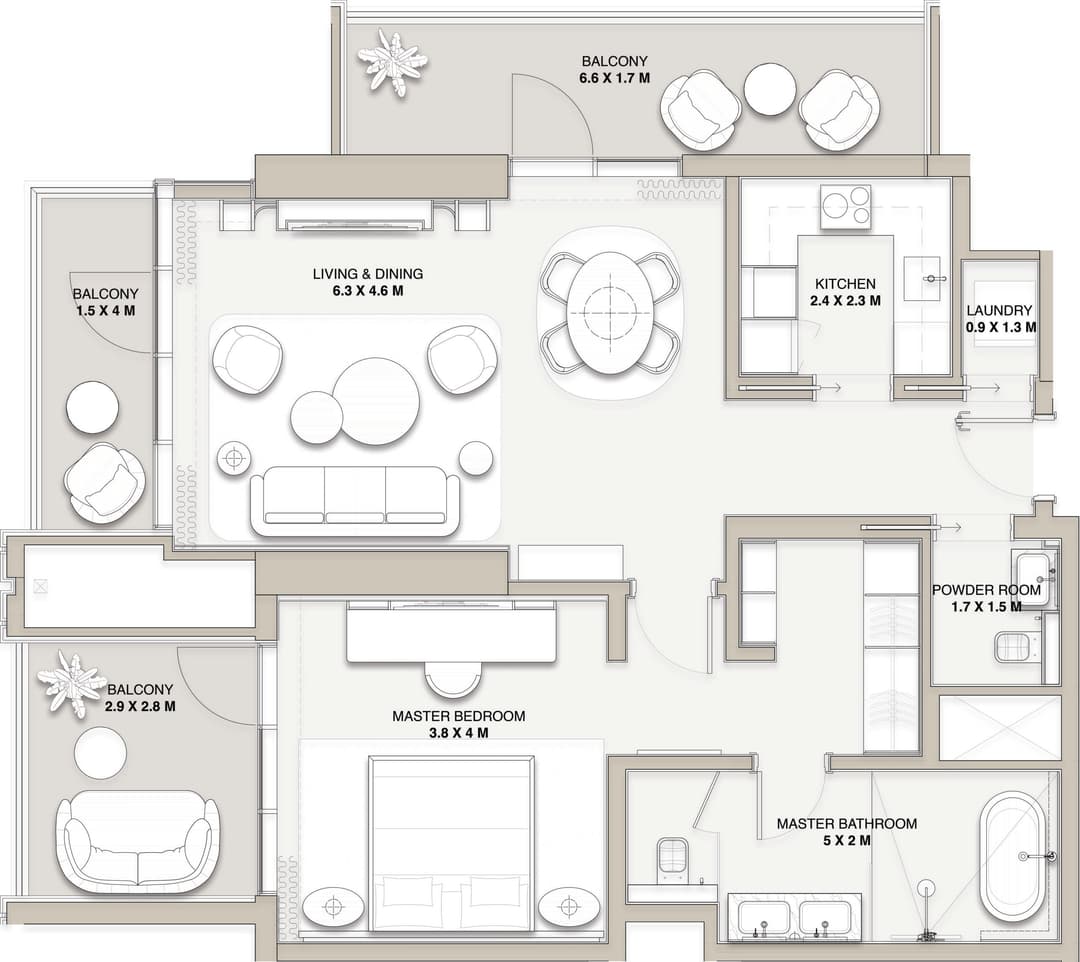 1 BEDROOM - TYPE 1A