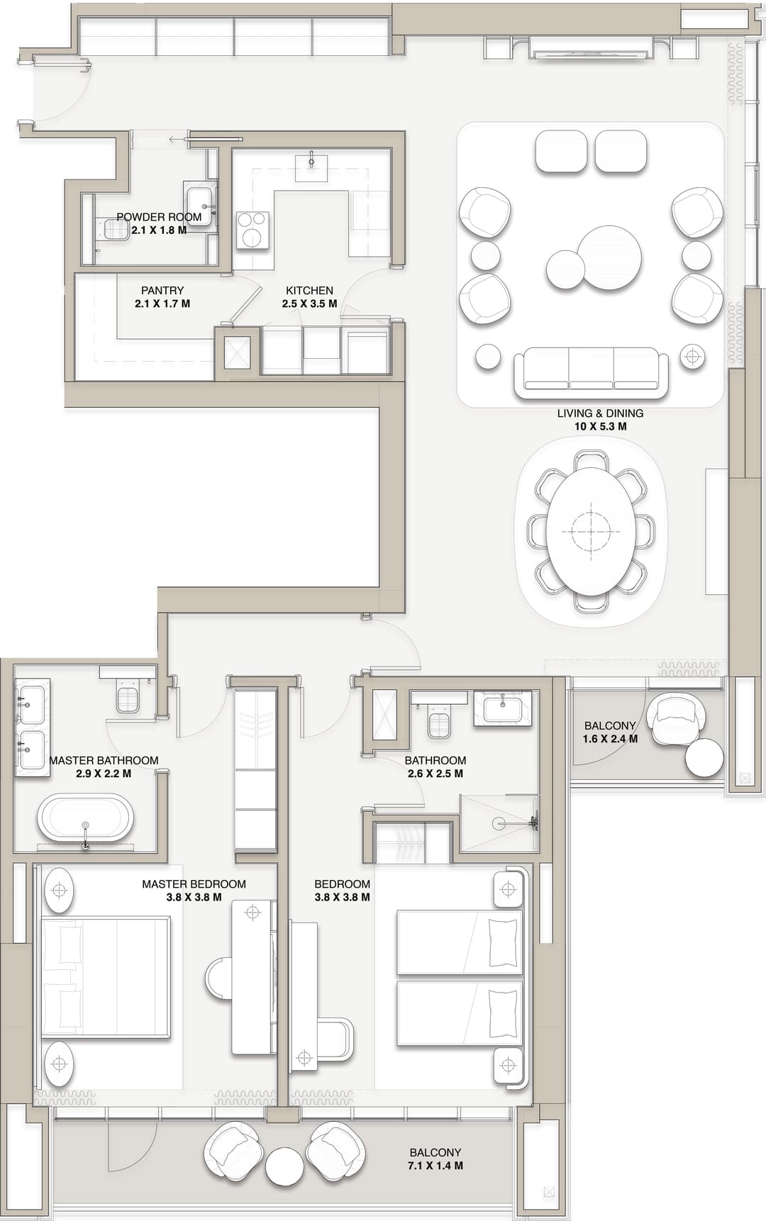 2 BEDROOMS - TYPE 2H-01