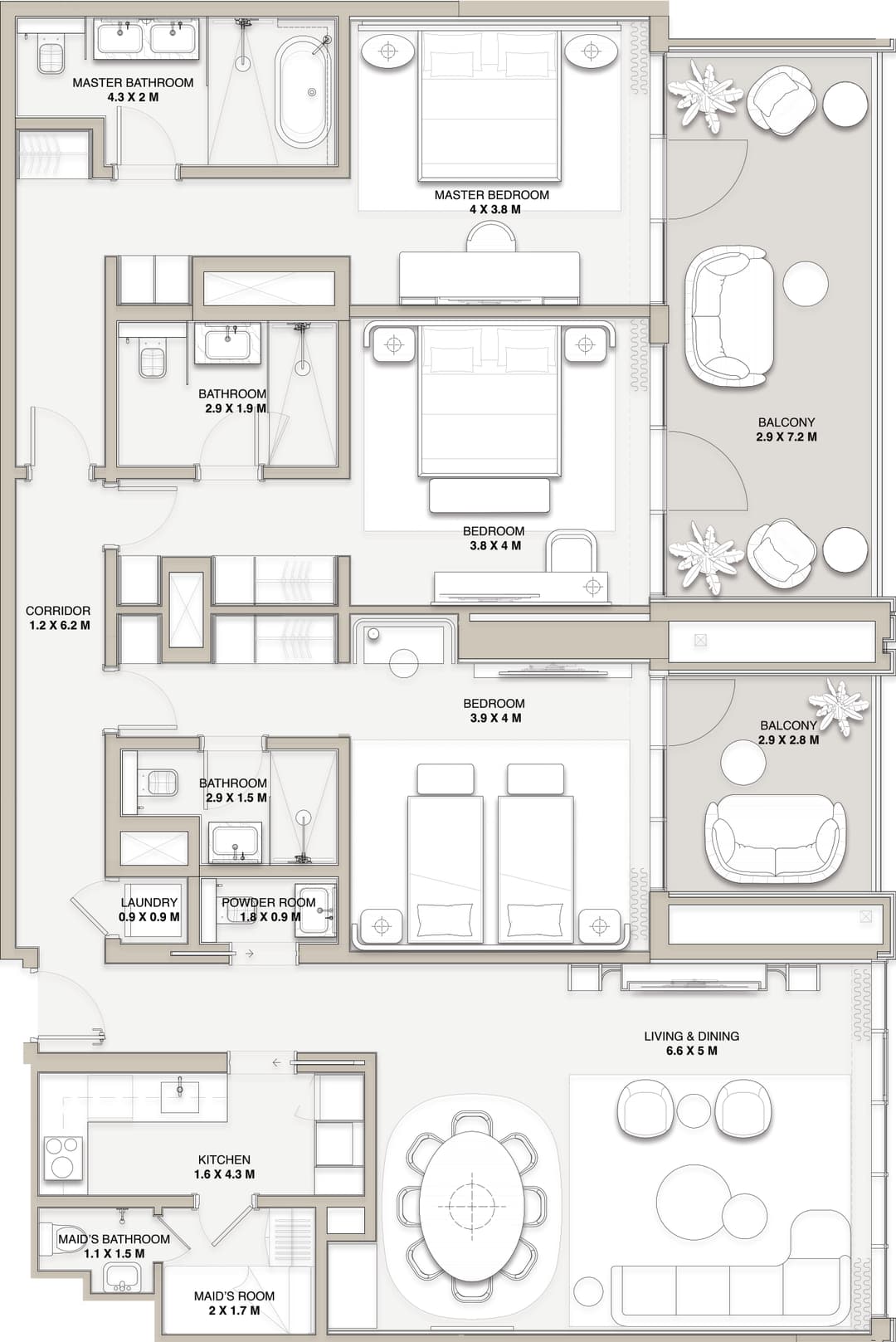 3 BEDROOMS - TYPE 3J